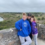 The girls at the top of the fort