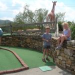 The kids take a break at putt-putt.