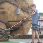 Trevor showing off his high finish in his swing.