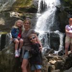 Mom and the kids at Laurel Falls.