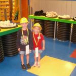 Trev & Tay getting ready to build their bears.