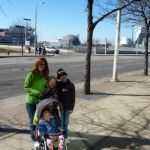 Mom & the kids on a stroll.