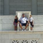 The kids and I in the Memorial Amphitheatre.
