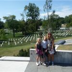 Heather and the kids on one of the walking paths throughout the cemetery.