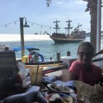 Tess timed the pirate ship well for this pic