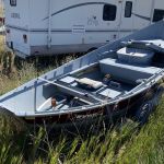 Wick's fishing boat he leaves in Fort Smith